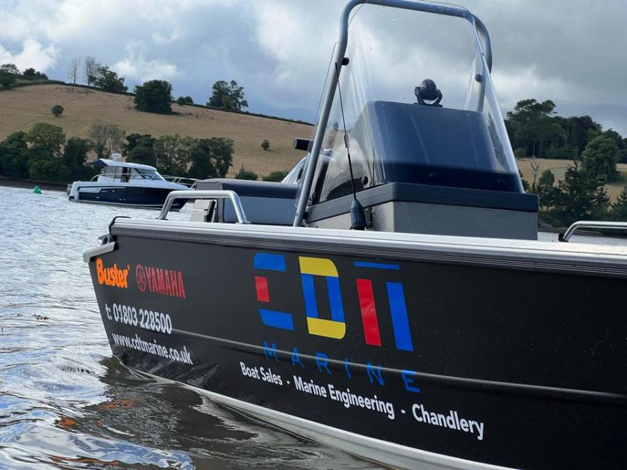 Buster aluminium boat with CDT Marine stickers