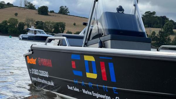 Buster aluminium boat with CDT Marine stickers